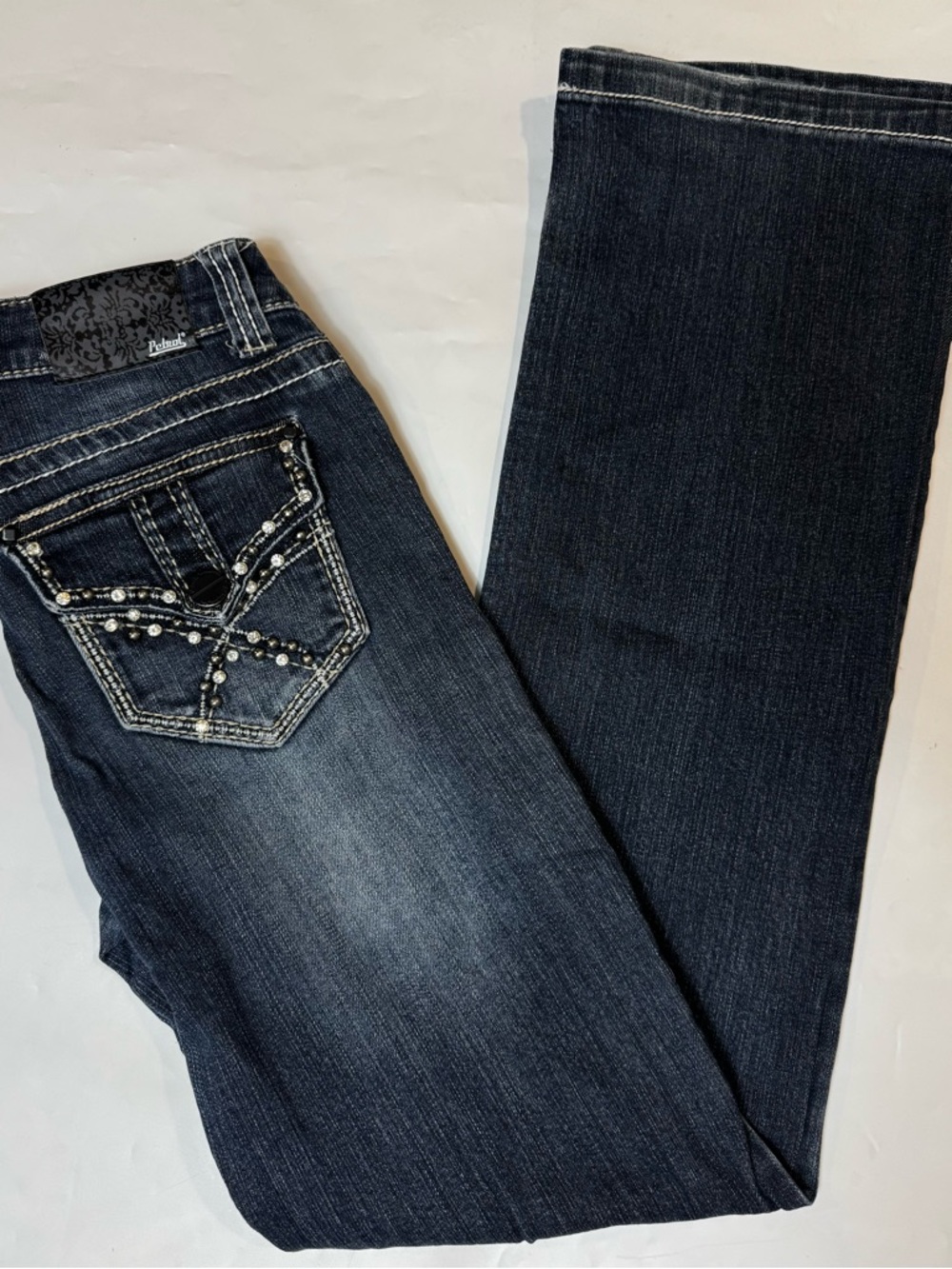 Petrol Industries Low Rise Bootcut Jeans Dakota   Embellished Size 27